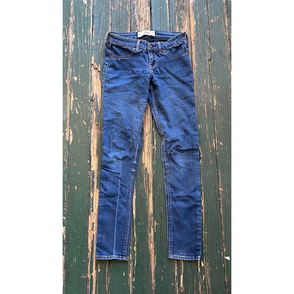 Hollister Womens Skinny Jeans Dark Wash Stretch Blue Size‎ 2R 29